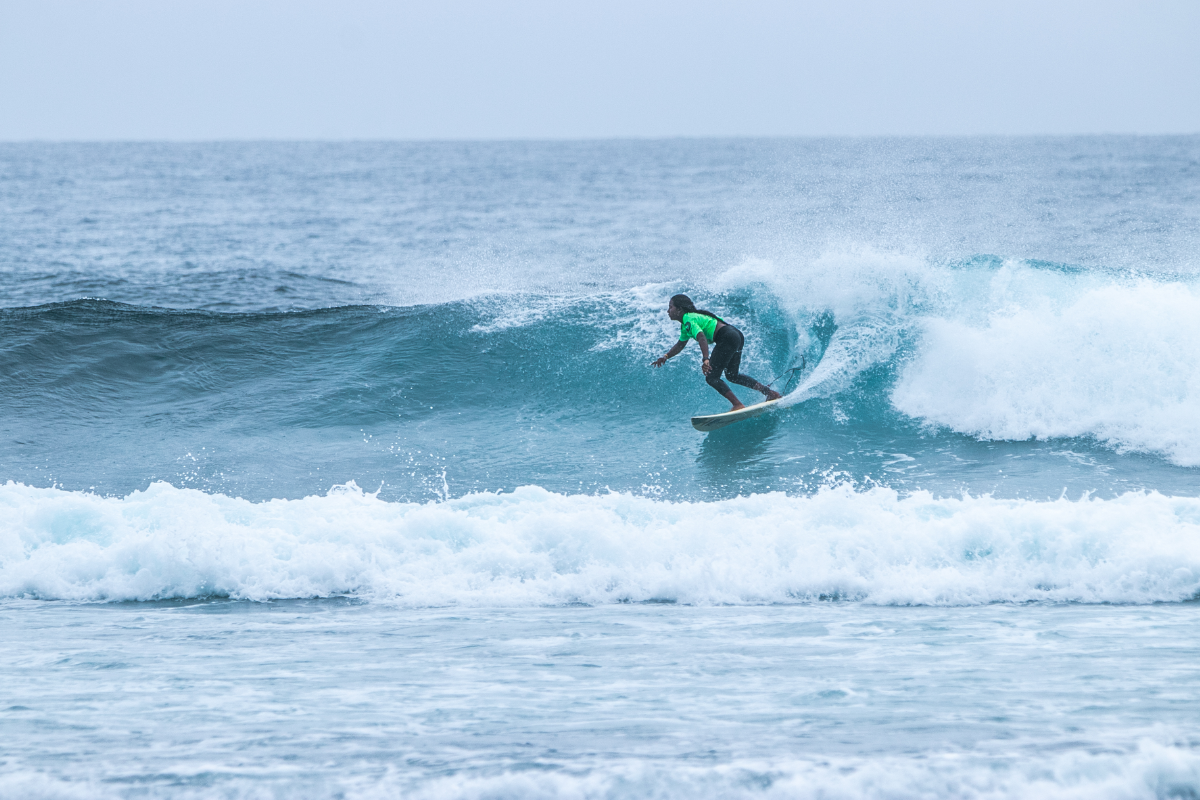 India's Kamali M in action during the Asian Surfing Championships in Thulusdhoo, Maldives, on Saturday