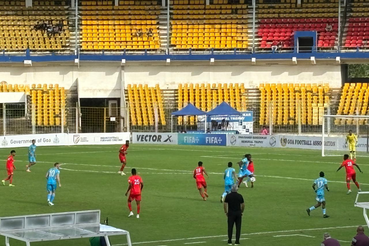 Action from the match between Chennaiyin FC and Churchill Brothers played on Sunday