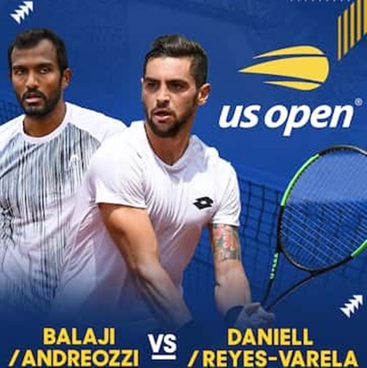 Sriram Balaji, partnering Argentina’s Guido Andreozzi beat New Zealand's Marcus Daniell and Mexico's Miguel Reyes-Varela in their opening men’s doubles match at the US Open on Wednesday.