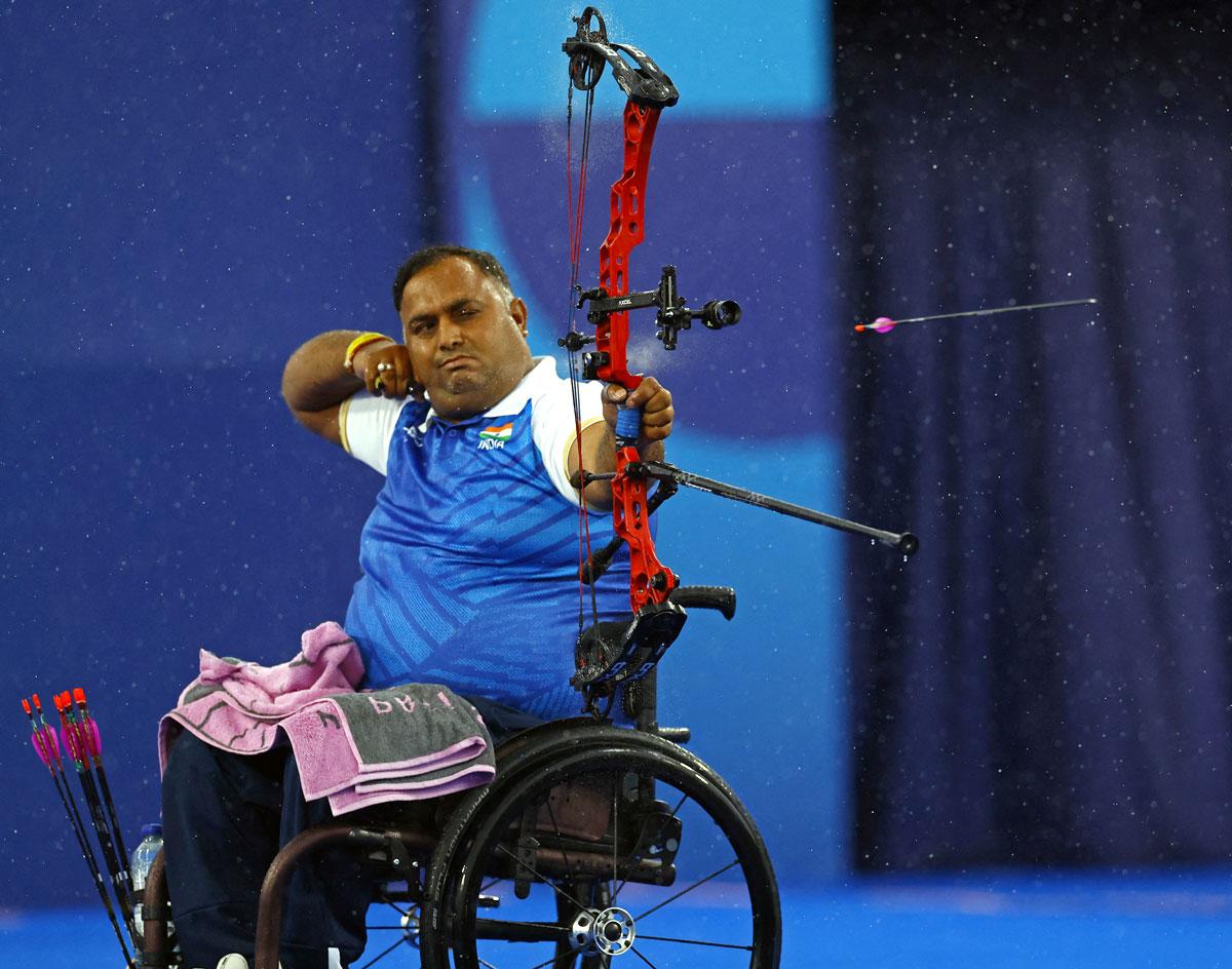 Rakesh Kumar of India in action at the Paralympic Games.