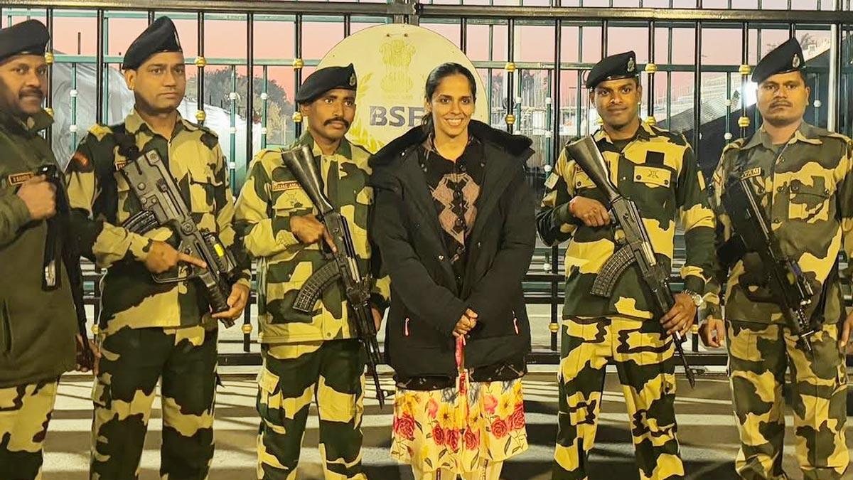 Saina Nehwal with BSF jawans