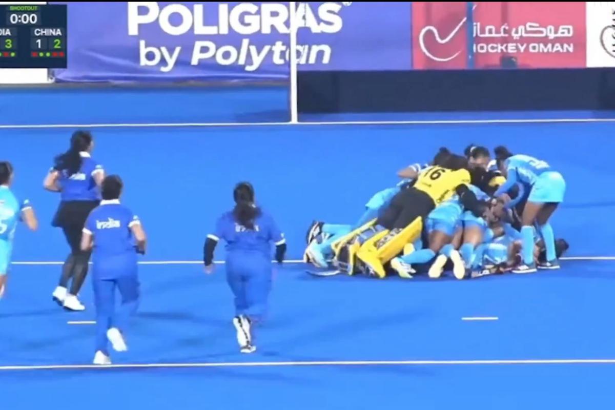 India players celebrate after winning 