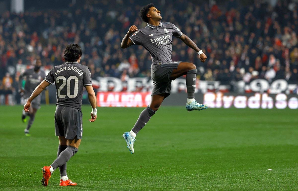 Rodrygo celebrates