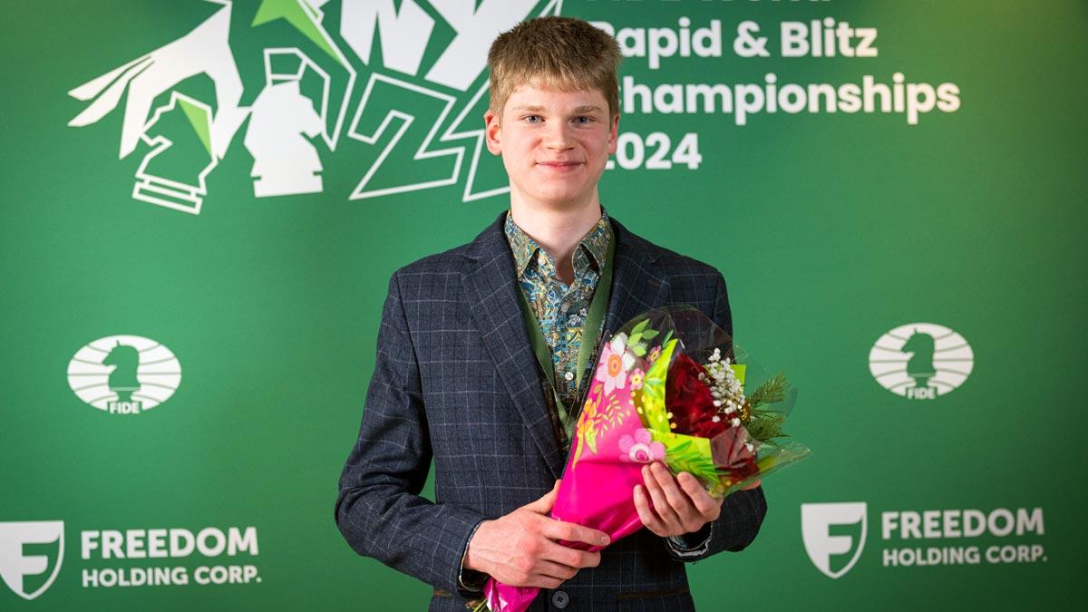 Russia's Volodar Murzin is the second-youngest FIDE World Rapid champion