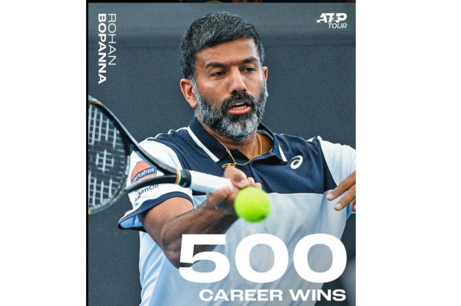 Rohan Bopanna recorded 500 wins in his career