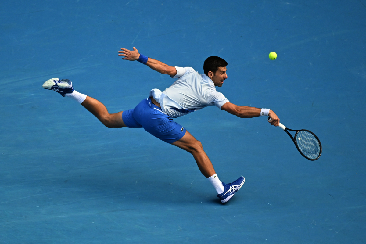 Serbia's Novak Djokovic in action during his semi-final match against Italy's Jannik Sinner 