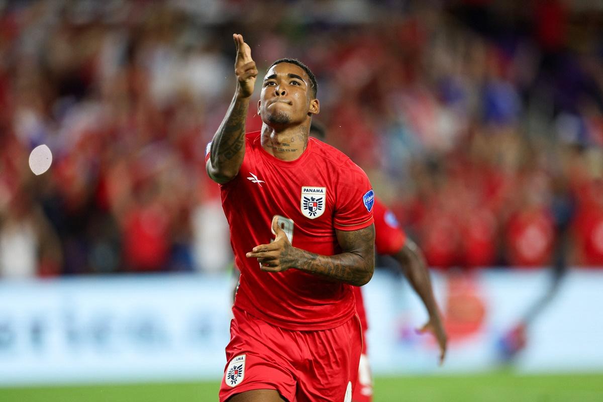 Eduardo Guerrero celebrates scoring Panama's second goal in the Copa America match against Bolivia at Inter&CO stadium, Orlando, Florida, on Monday.