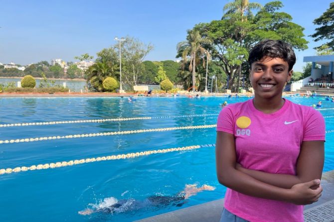 Dhinidhi Desinghu is looking forward to meeting her hero, seven-time Olympic champion Ledicky