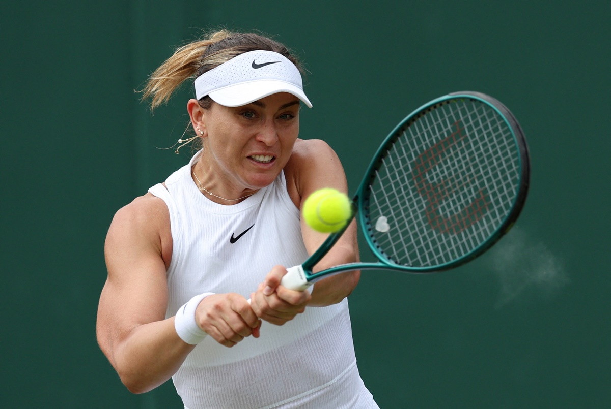 Paula Badosa in action during her third round match against Russia's Daria Kasatkina 