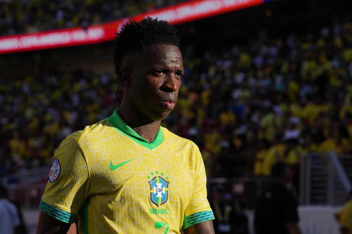 Brazil's Vinicius Jr was suspended during the match against Uruguay on Saturday