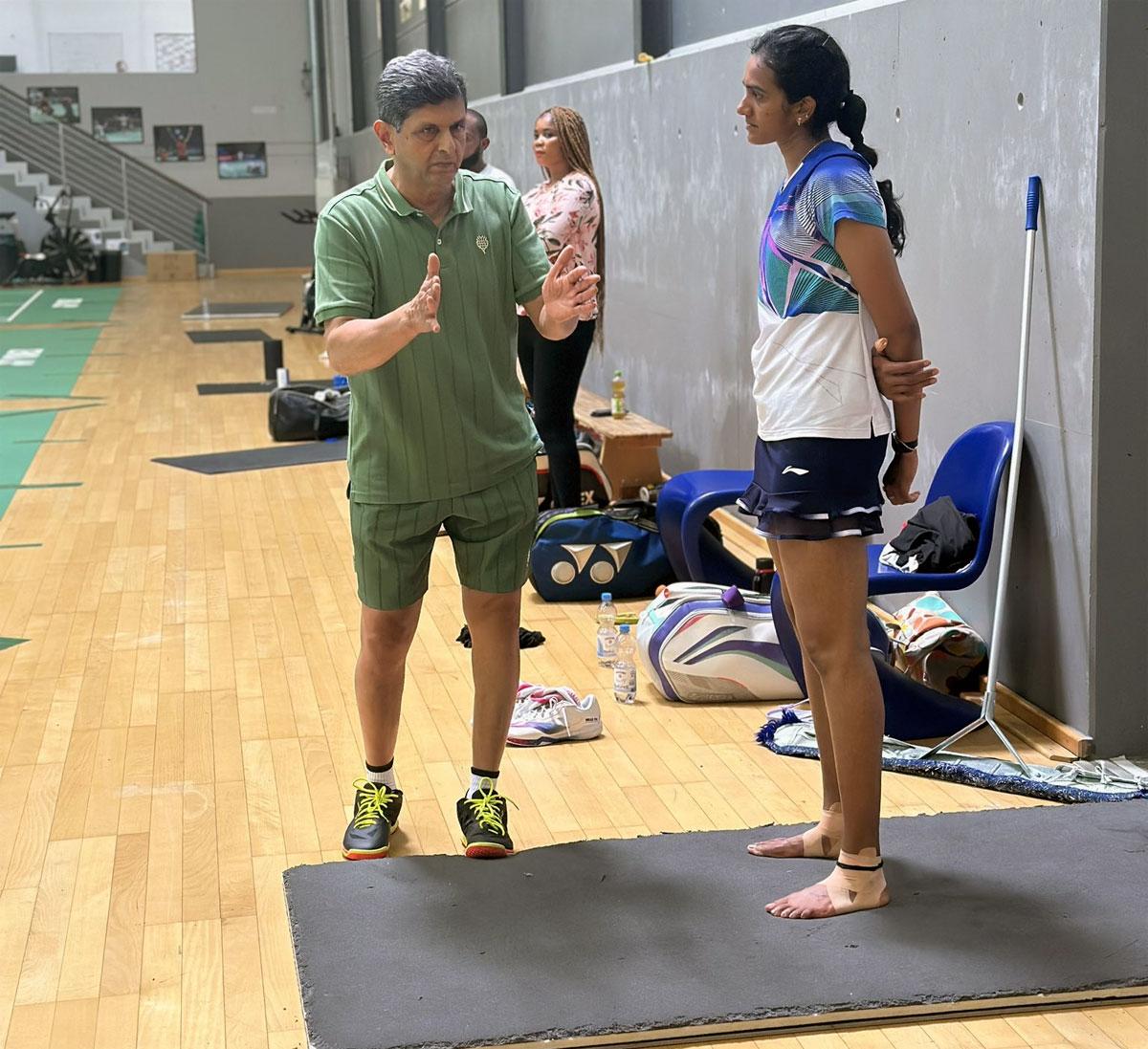 P V Sindhu trains with Prakash Padukone.