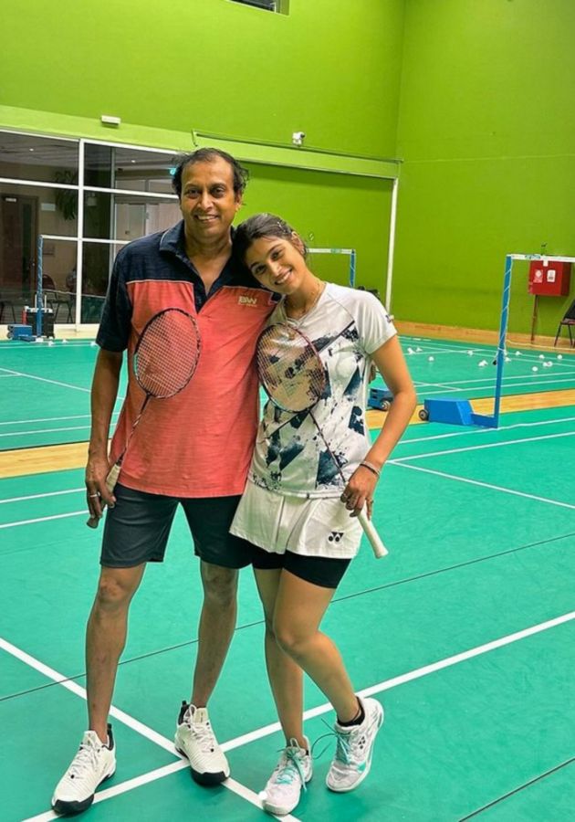 Women's doubles player Tanisha Crasto with her dad Clifford Crasto