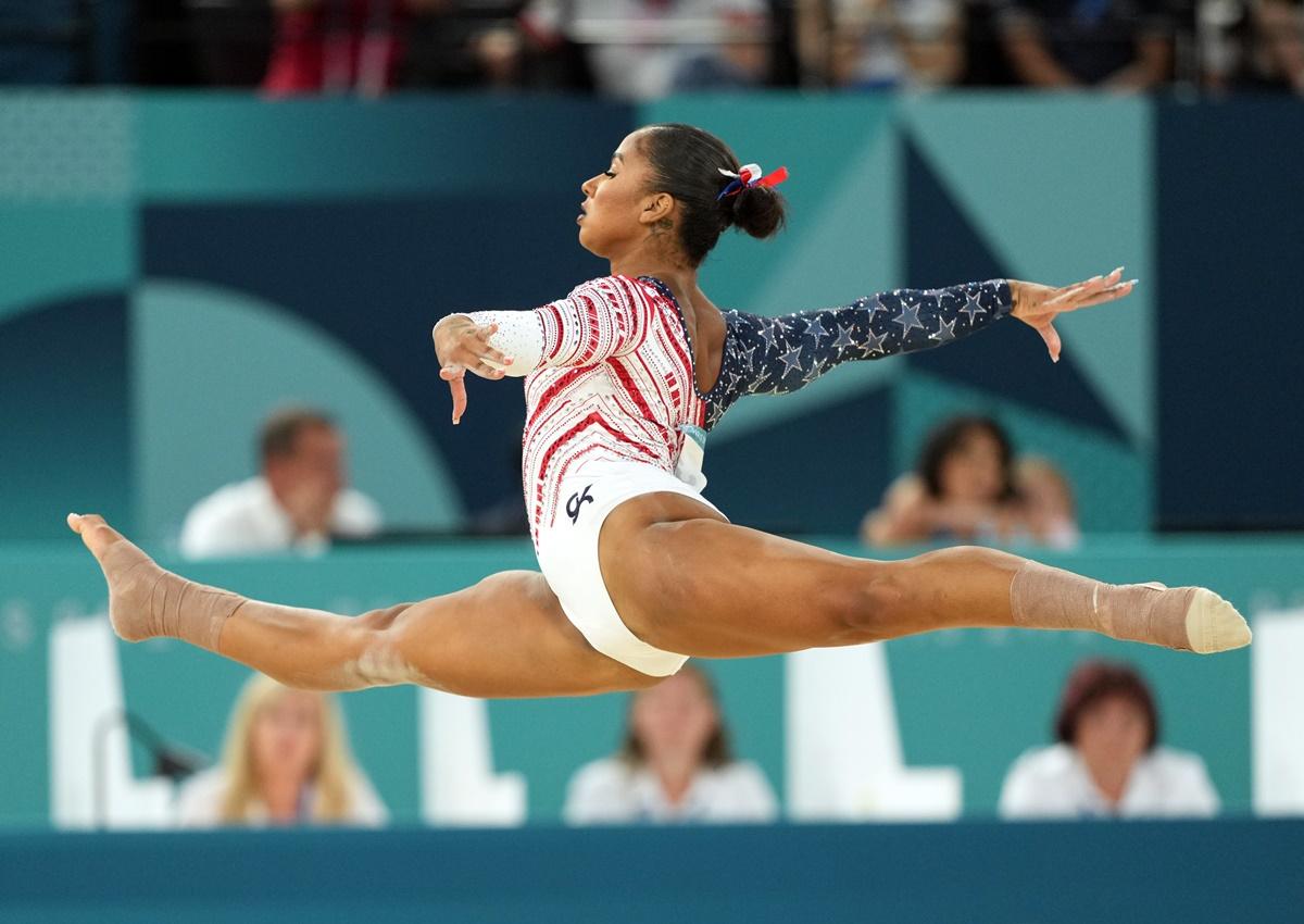 Jordan Chiles competes during the floor exercise.