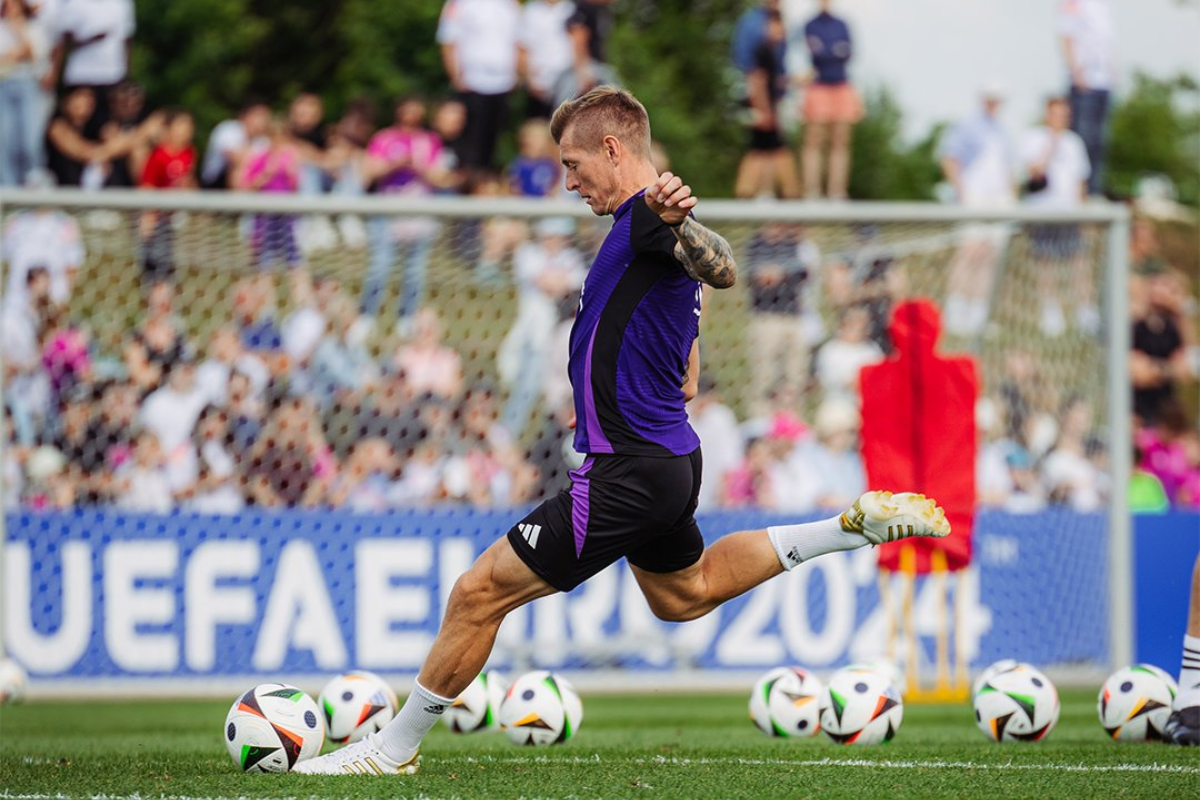 Germany's Toni Kroos at a practice session ahead of their Euro 2024 opener against Scotland