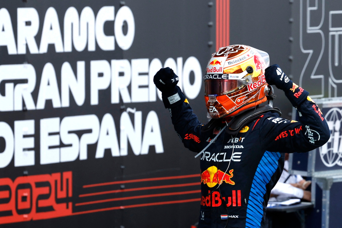 Red Bull's Max Verstappen celebrate after winning the Spanish Grand Prix at the Circuit de Barcelona-Catalunya, Barcelona, Spain, on Sunday