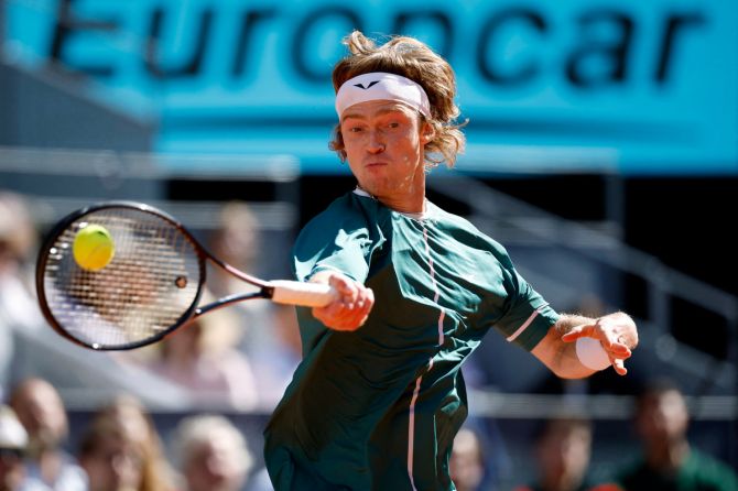 Russia's Andrey Rublev was a gold medallist in tennis doubles at the Tokyo Games, held in 2021