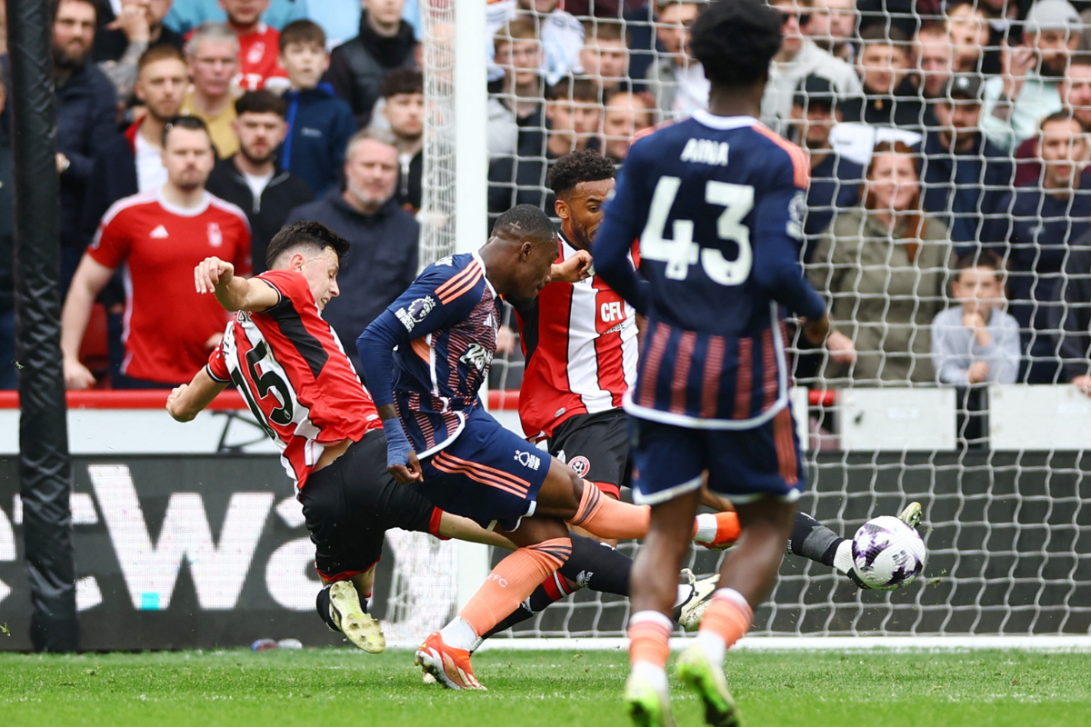 Nottingham Forest's Callum Hudson-Odoi scores their third goal