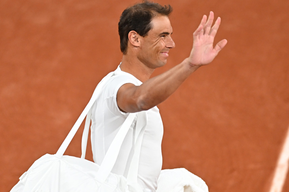 Rafael Nadal acknowledges fans ahead of a training session at Roland Garros on Monday, May 20