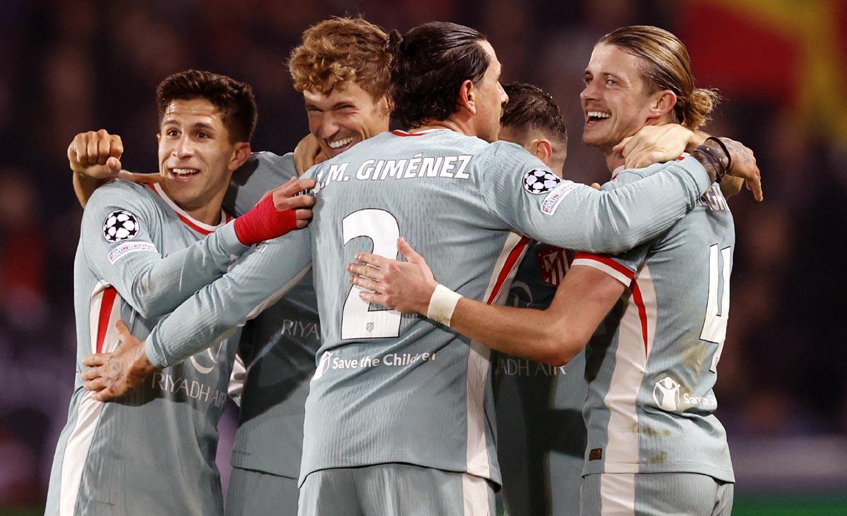 Atletico Madrid's players celebrate