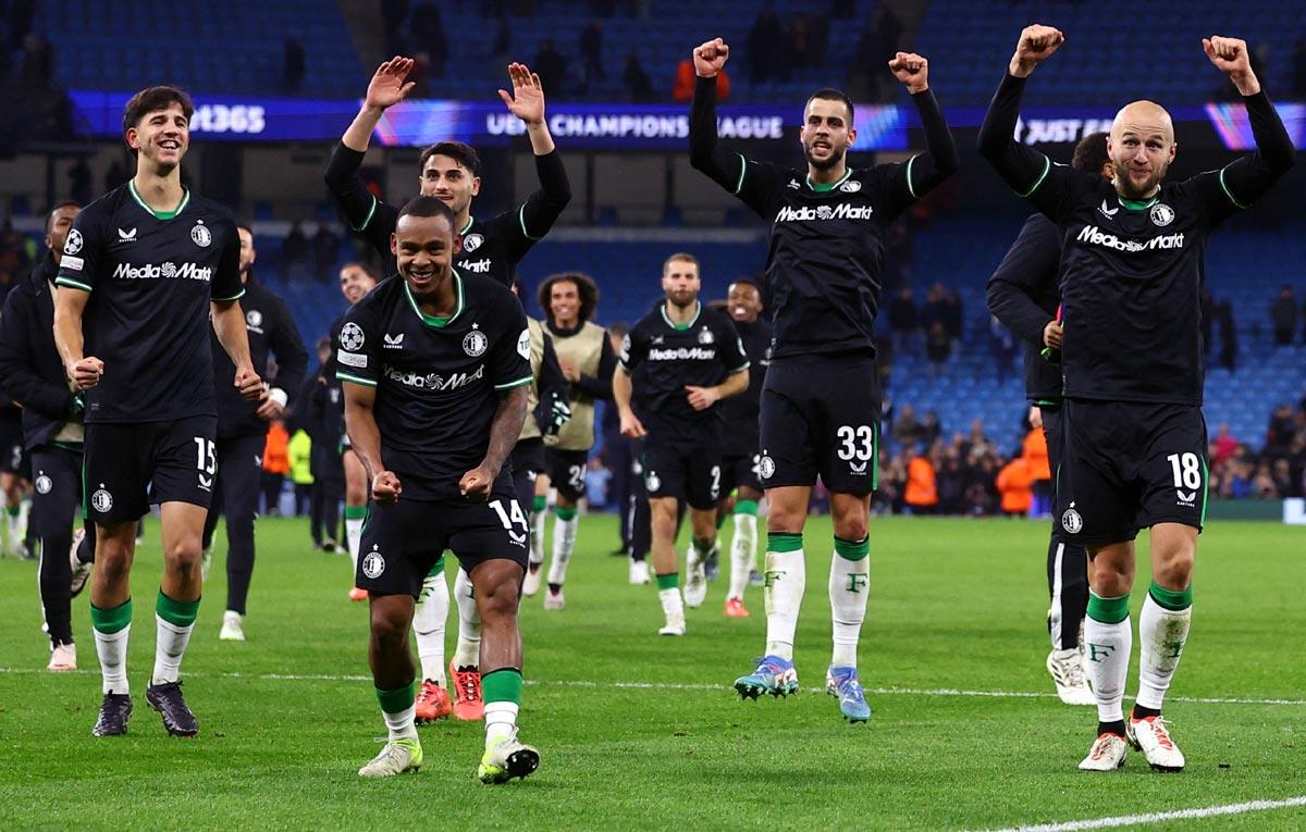 Feyenoord's players celebrate