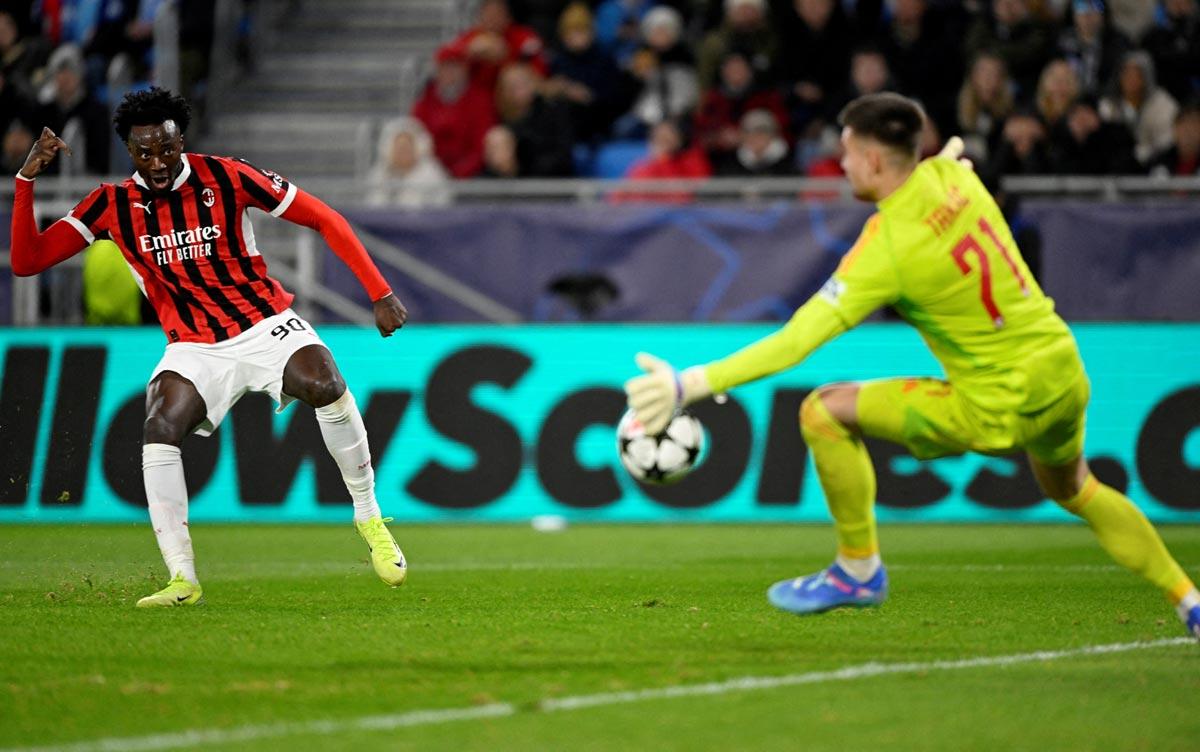 AC Milan's Tammy Abraham scores their third goal