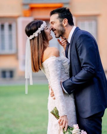 Gianluigi Buffon and his bride D'Amico