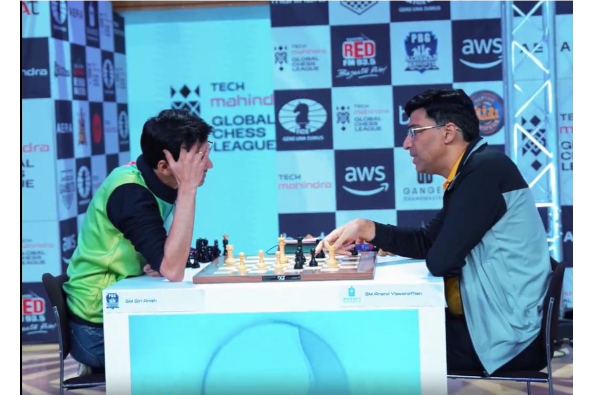 Viswanthan Anand and Anish Giri in action