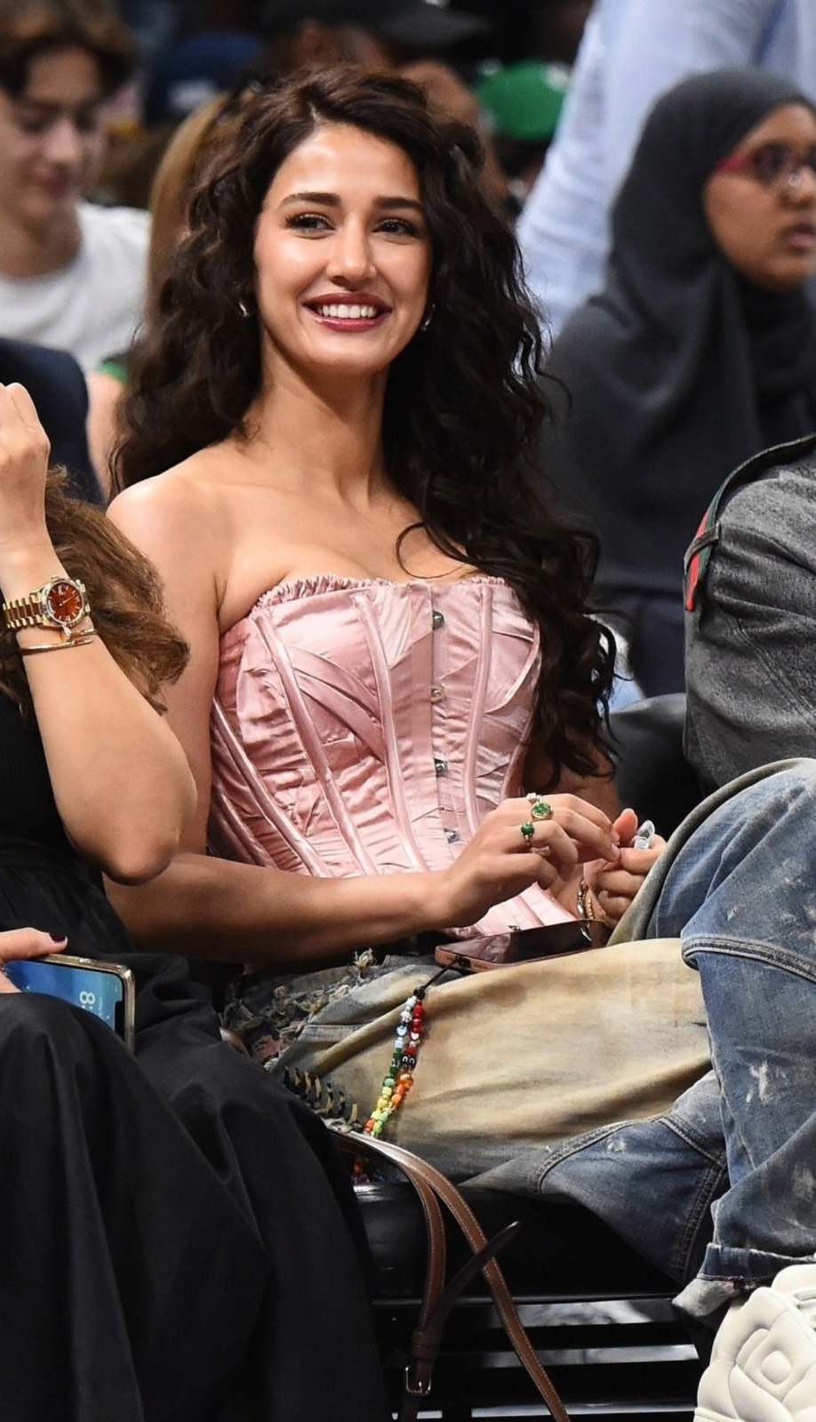 Actress Disha Patani sat courtside with Ritika Sajdeh