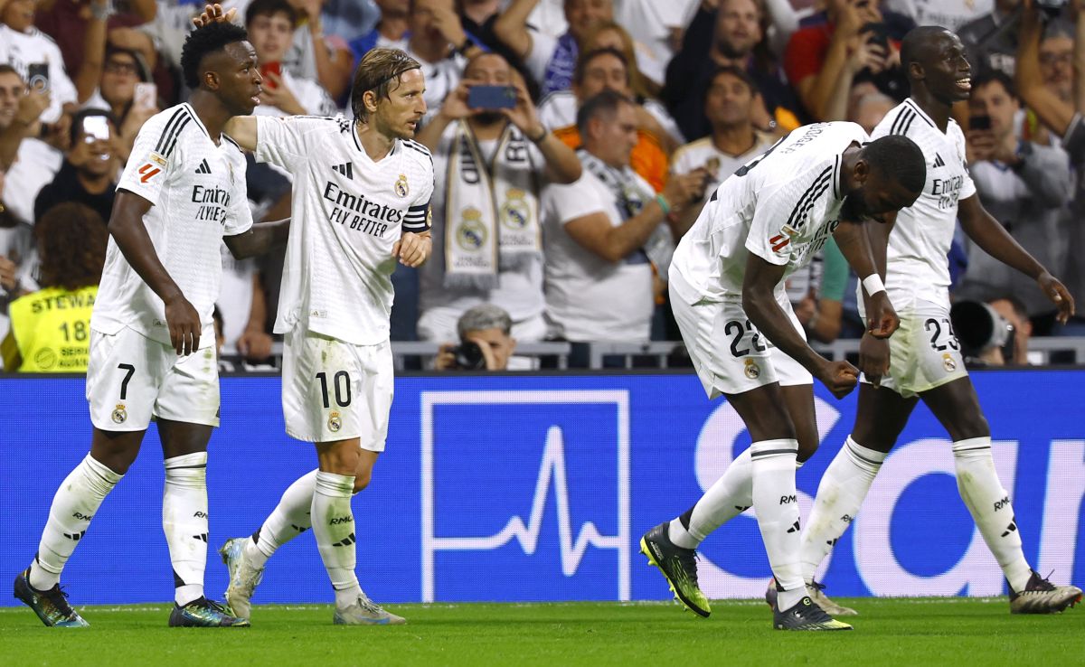 Vinicius Junior celebrates scoring Real Madrid's second goal