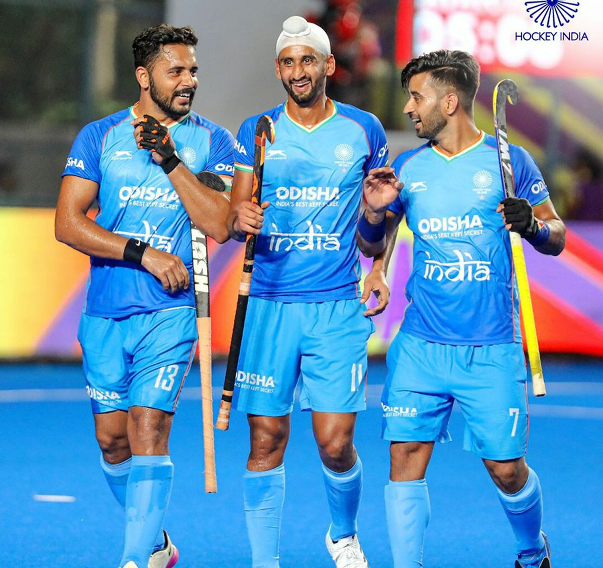 India's hockey stars Harmanpreet Singh, Mandeep Singh and Manpreet Singh.