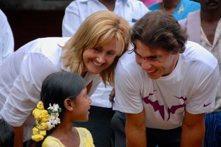 Rafael Nadal, accompanied by his mother Ana Maria Parera, president of the Rafael Nadal Foundation, visited the sports academy in Anantapur, which has been set up in collaboration with Fundacion Vincente Ferrer (FVF), the Spanish arm of the Rural Development Trust (RDT), an Anantapur-based NGO.