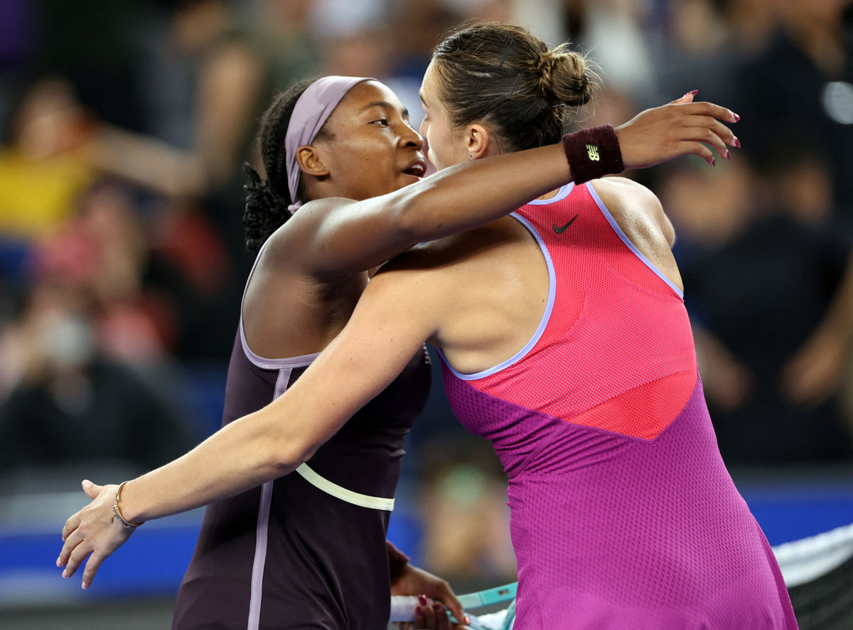 Aryna Sabalenka with Coco Gauff