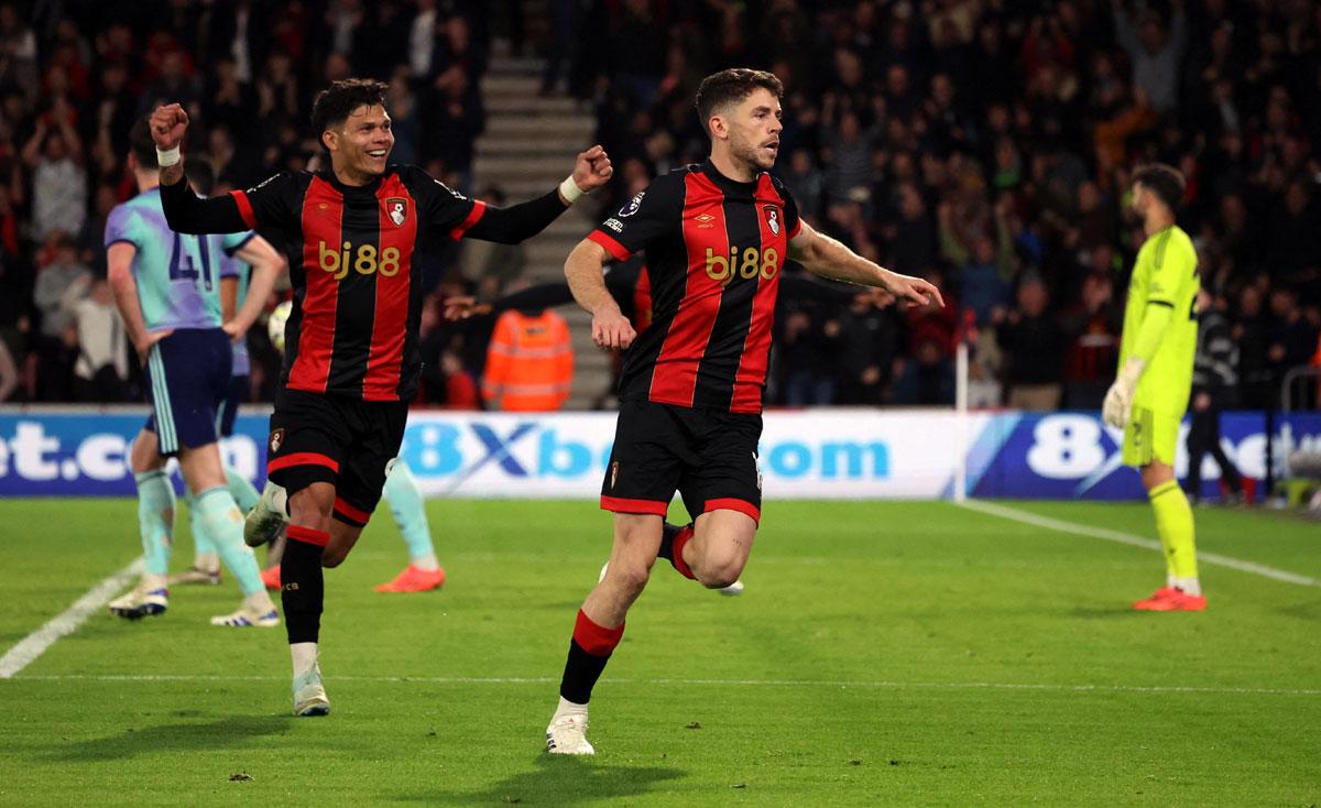 Bournemouth's Ryan Christie celebrates scoring their first goal