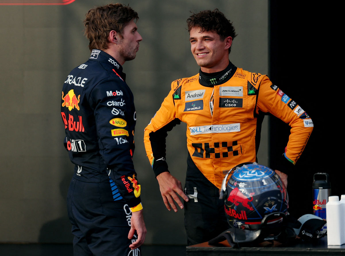 Lando Norris with Max Verstappen