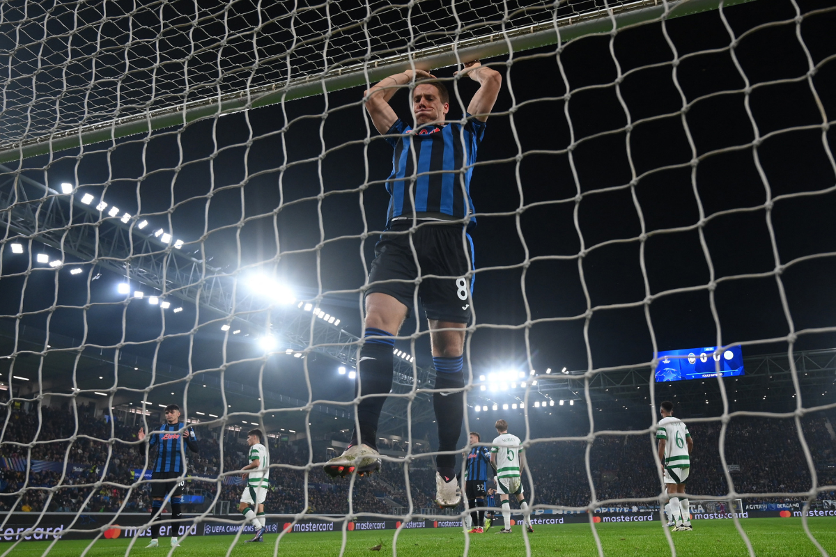 Atalanta's Mario Pasalic reacts 