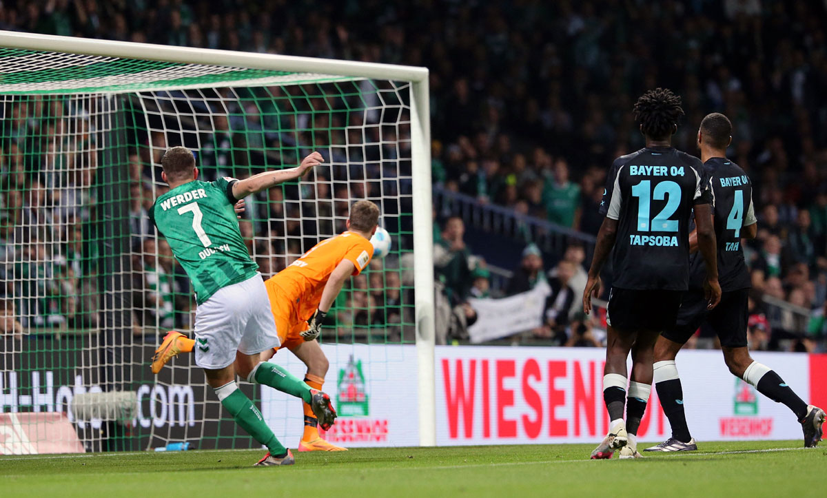 Marvin Ducksch scores Werder Bremen's first goal