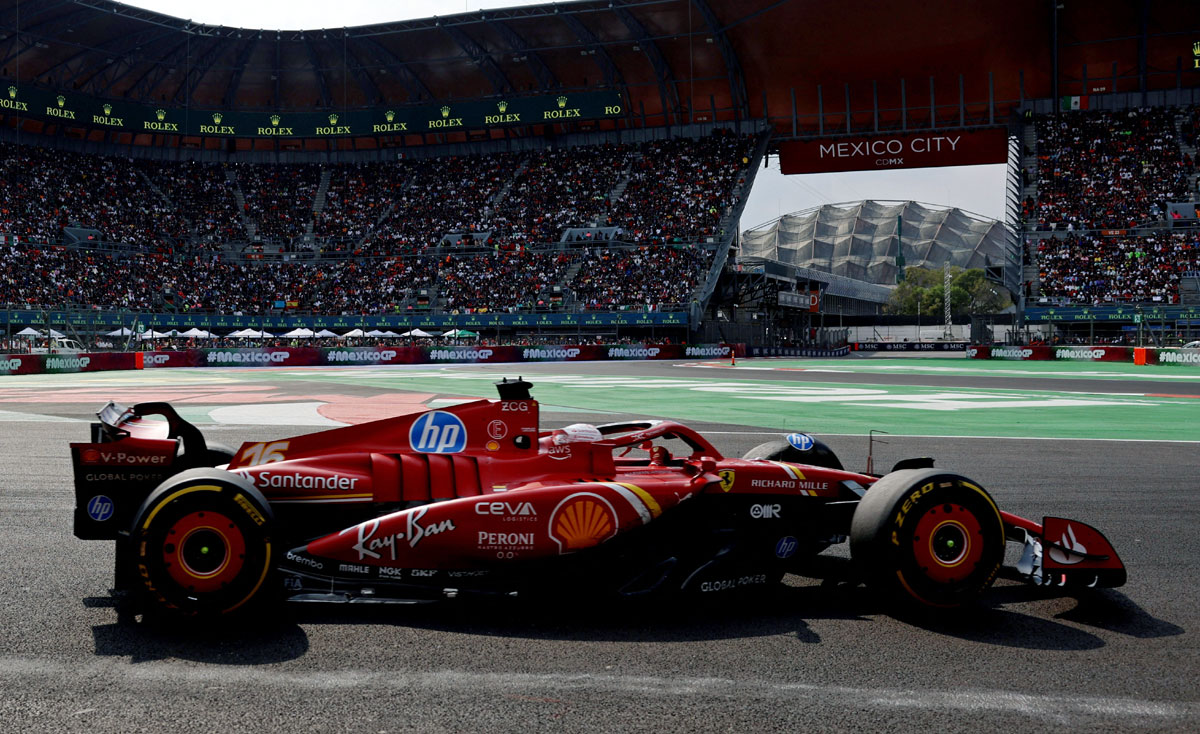 Ferrari's Charles Leclerc in action