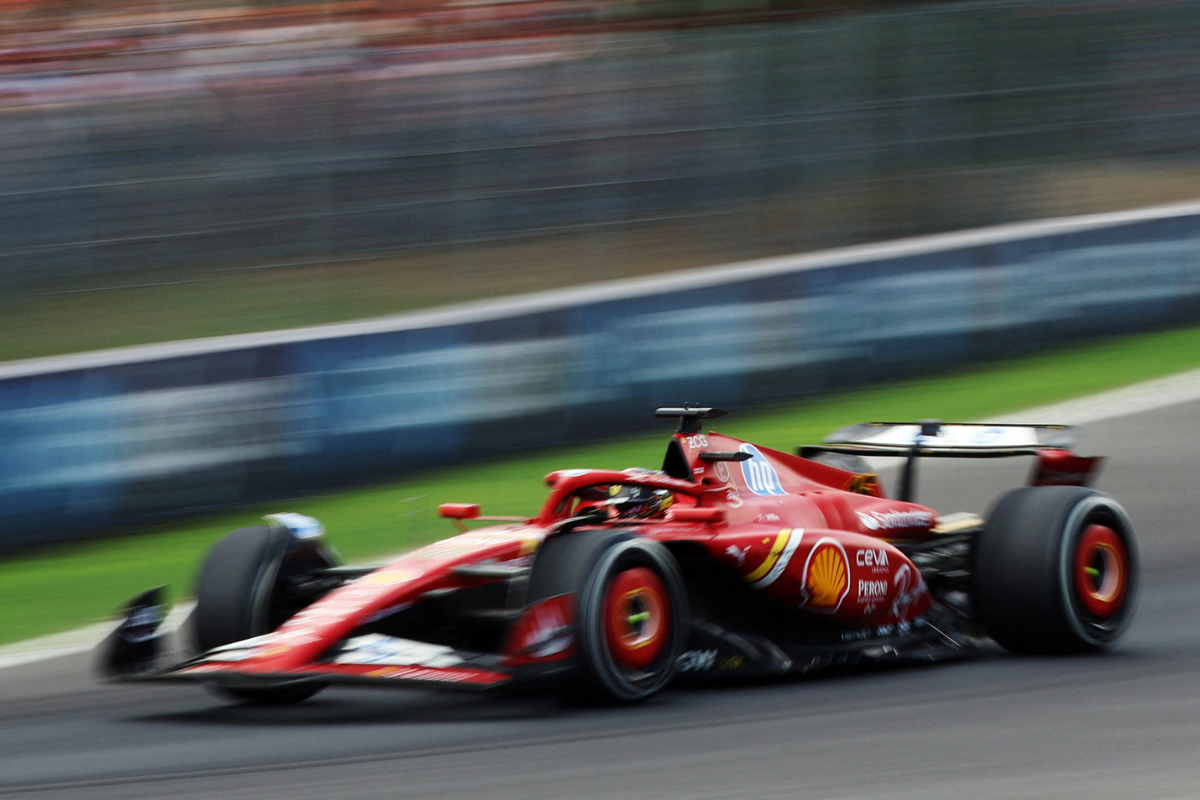 Ferrari's Charles Leclerc in action during the race in Monza