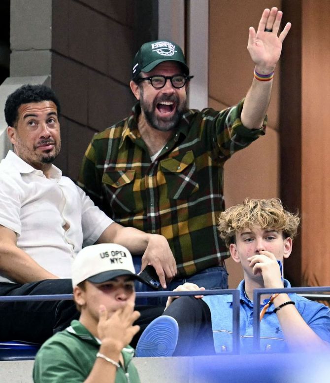 "Ted Lasso" lead Jason Sudeikis in the stands