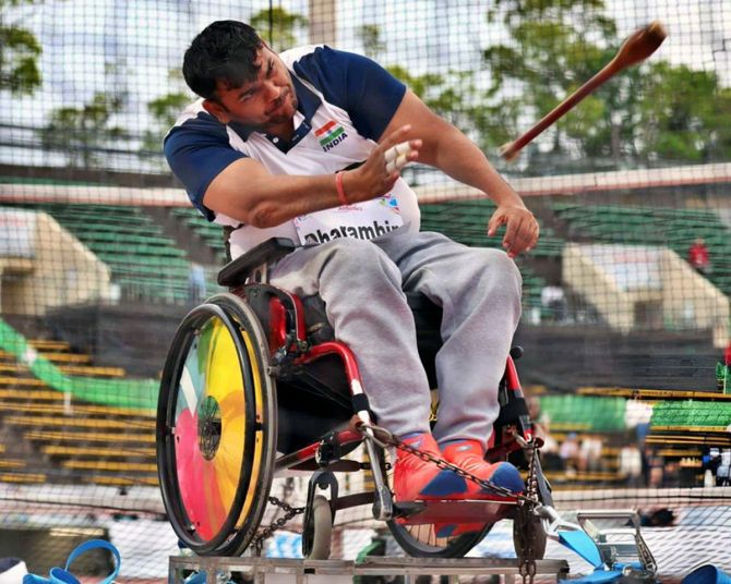 Dharambir is the first Indian to win a gold medal in the men's Club Throw F51 event at the Paralympics