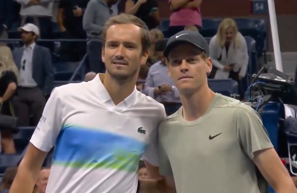 Daniil Medvedev with Jannick Sinner at the US Open