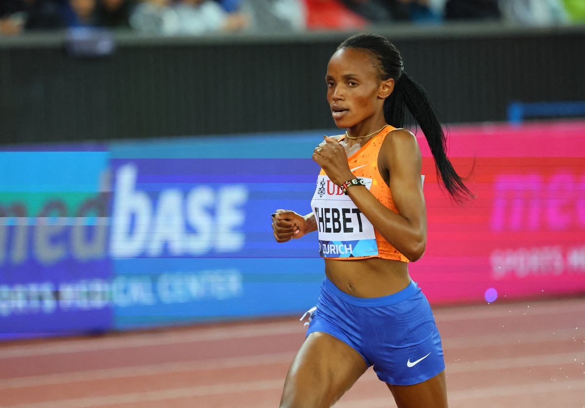 Kenya's Olympic champion Beatrice Chebet during the women's 5000 metres.