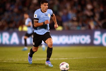 Uruguay's Luis Suarez in action during the World Cup - South American Qualifiers against Paraguay at Estadio Centenario, Montevideo, Uruguay, on Friday.