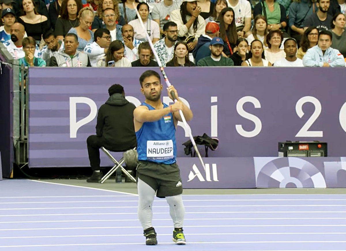 Navdeep Singh won the gold in the men's javelin throw F41 classification event at the Paris Paralympic Games