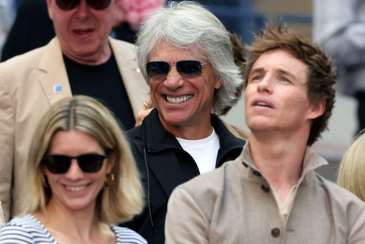 Actor Eddie Redmayne and singer Jon Bon Jovi