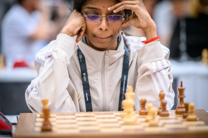 R Vaishali in Chess Olympiad