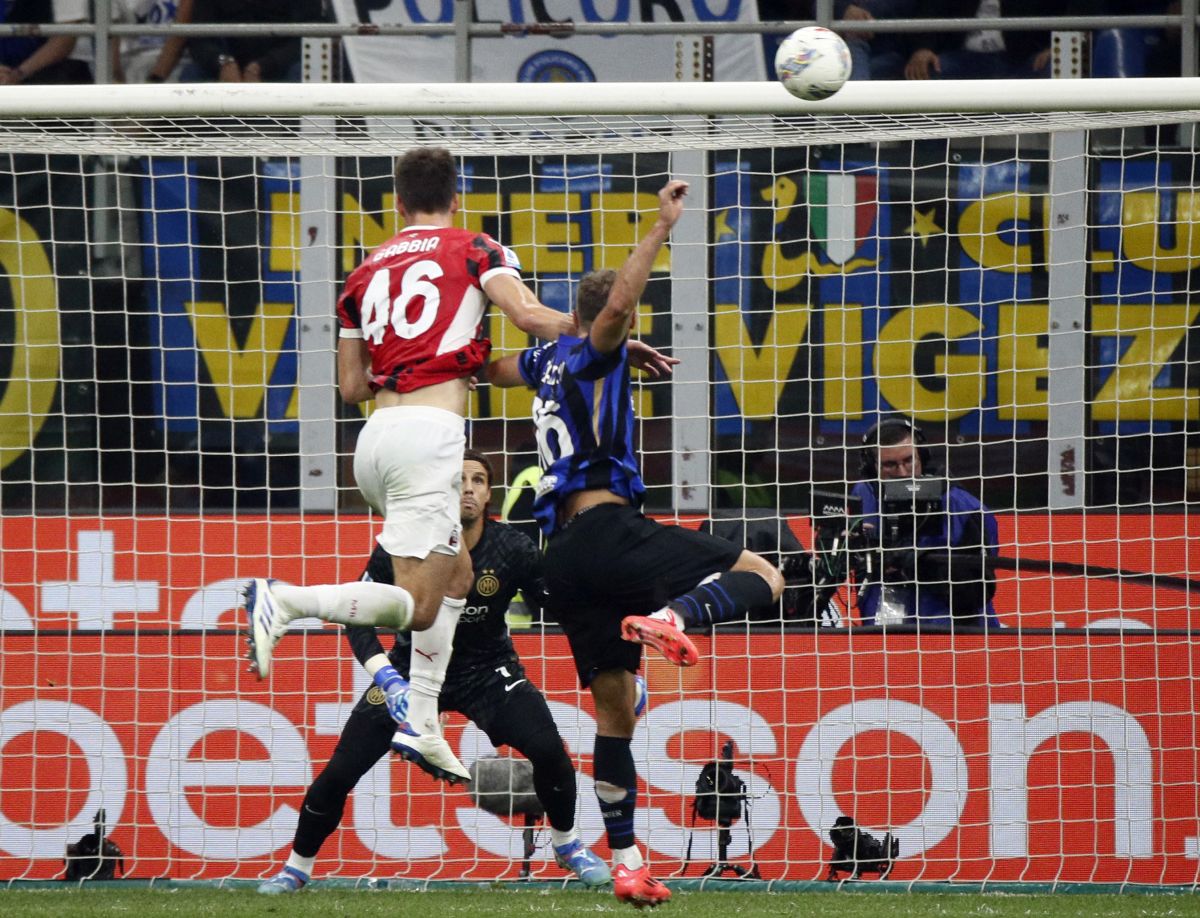 AC Milan's Matteo Gabbia scores their second goal