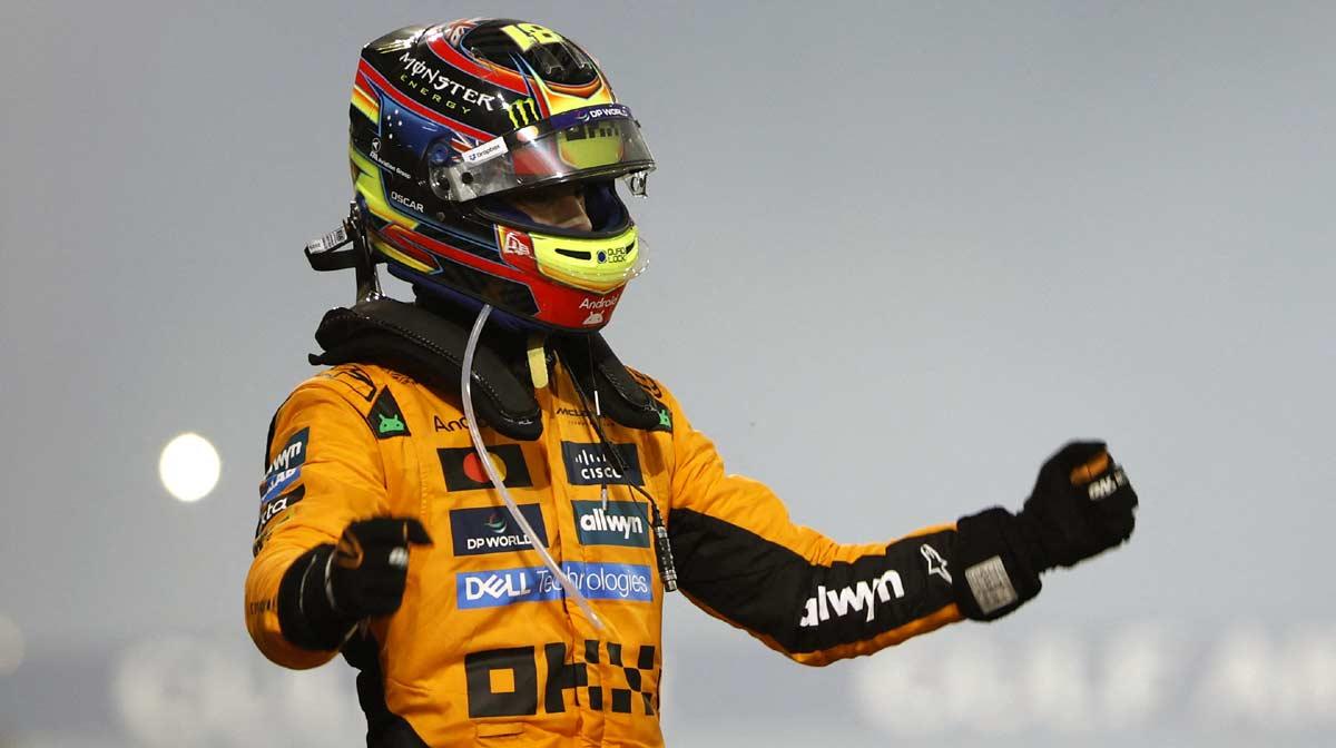 McLaren's Oscar Piastri celebrates