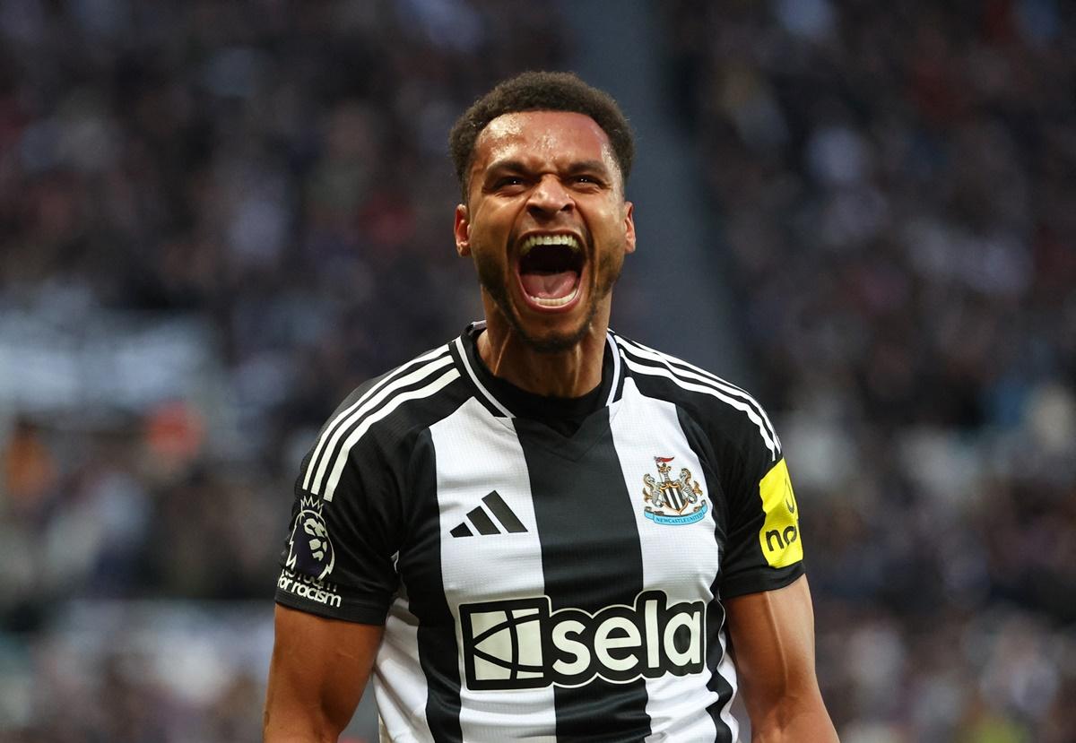 Jacob Murphy celebrates scoring Newcastle United's first goal.