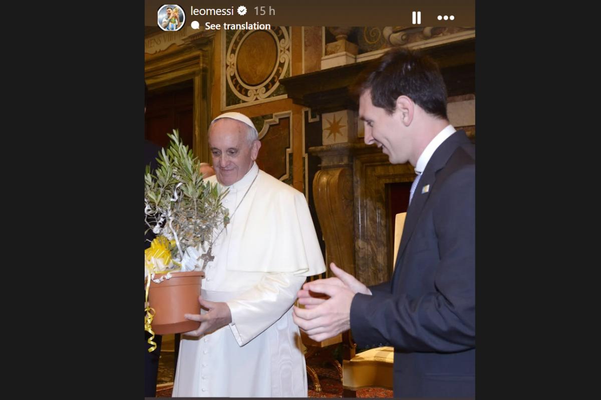 Lionel Messi had met Pope Francis at the Vatican in August 2013